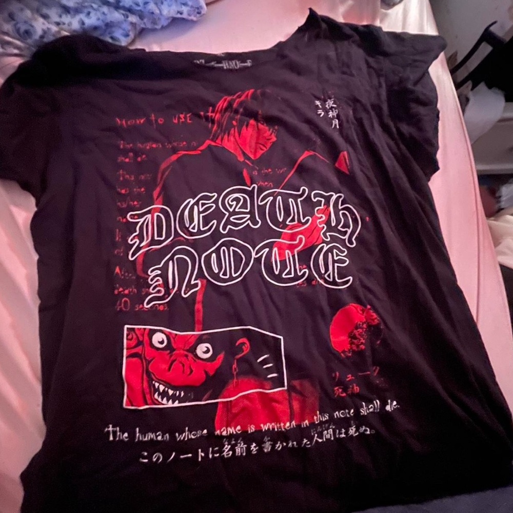Hot Topic Black and Red Death Note Off the Shoulder